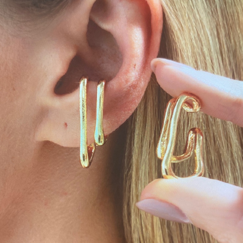 Modern Gold Twist Earrings
